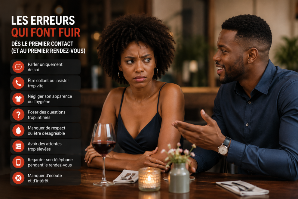 Les erreurs qui font fuir dès le premier contact (et au premier rendez-vous)